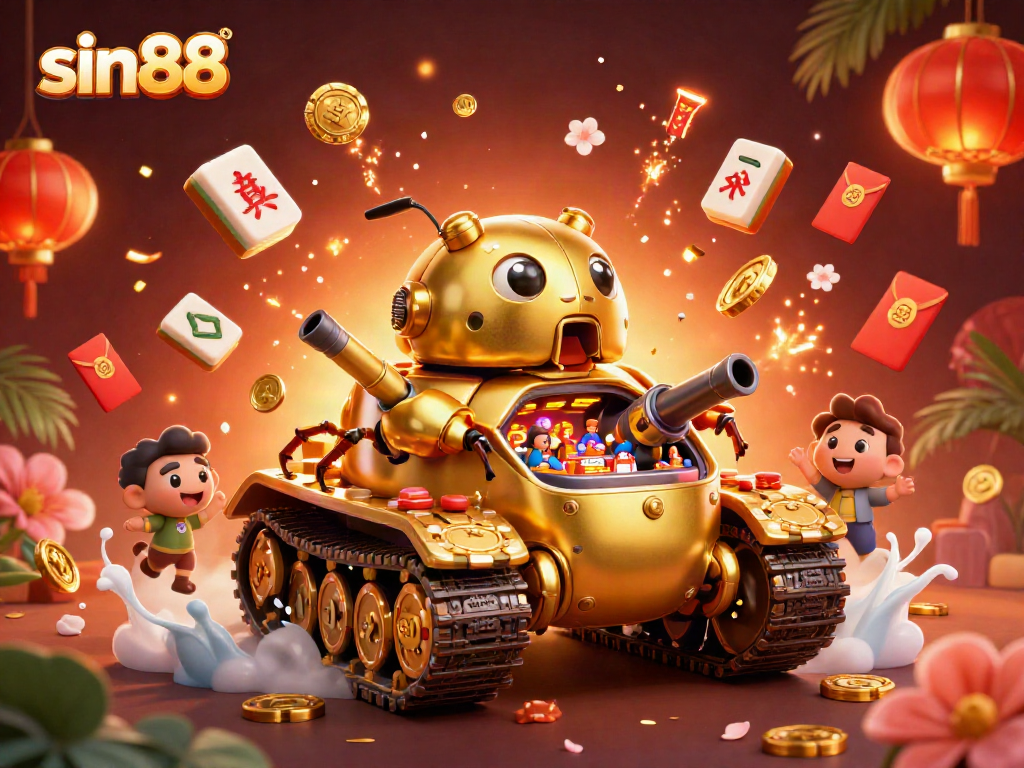 Engage with sin88's vibrant casino miniature revealed in a golden beetle tank, filled with immersive details.