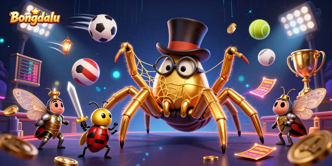 Experience Bongdalu’s dynamic sports betting scene with a golden tarantula and beetle knight.