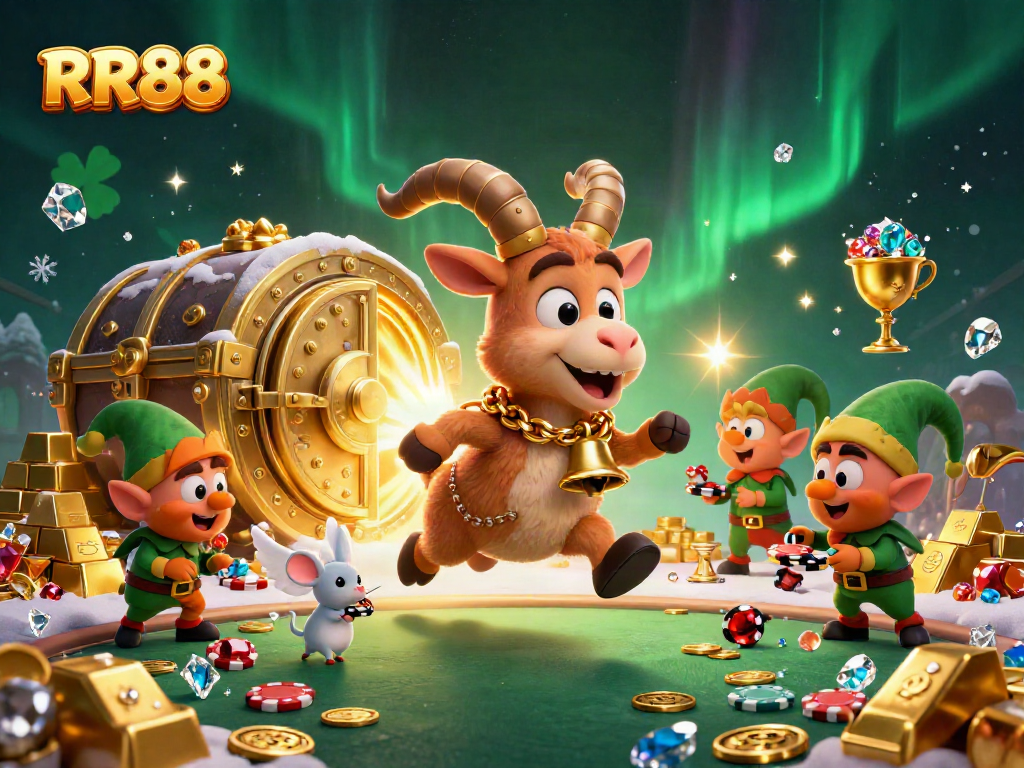 Experience gaming at RR88 with Krampus and festive chaos in a vibrant casino scene!
