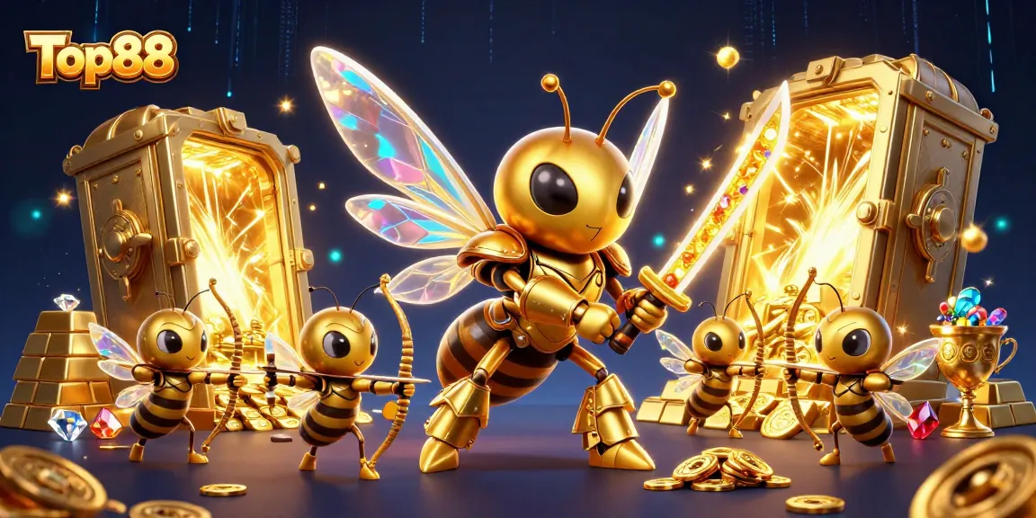 Top88 features a samurai hornet and bee archers in a dazzling casino treasure scene.