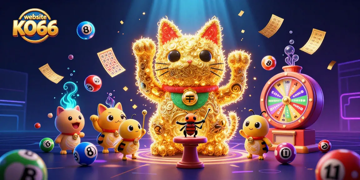 Engage with the vibrant allure of website KO66’s gaming universe in this dynamic casino illustration.