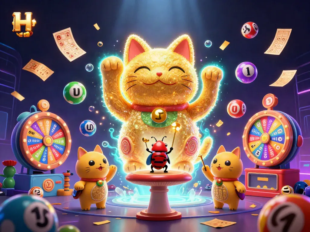Experience animated casino excitement with H 13's vibrant lucky cat scene and dynamic game elements
