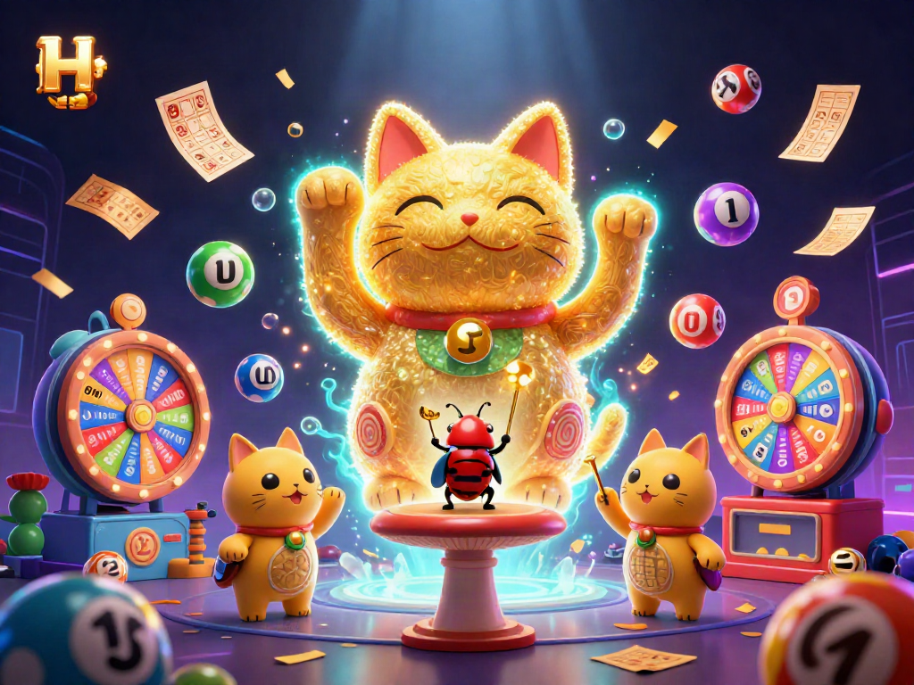Experience animated casino excitement with H 13's vibrant lucky cat scene and dynamic game elements