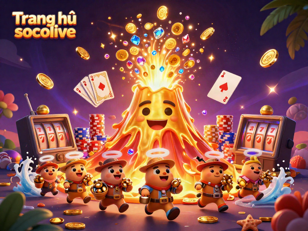 Experience exciting gameplay with Trang chủ socolive as golden coins cascade in a vibrant casino-themed illustration.