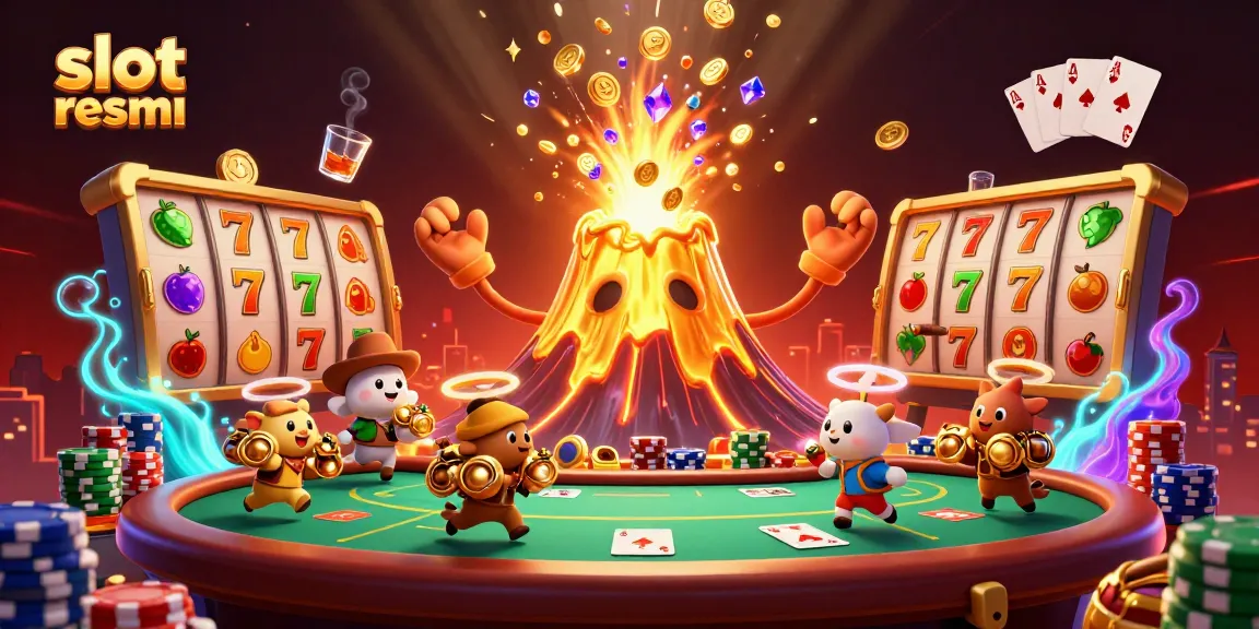 Engage with slot resmi while enjoying the vibrant 3D illustration depicting casino excitement.