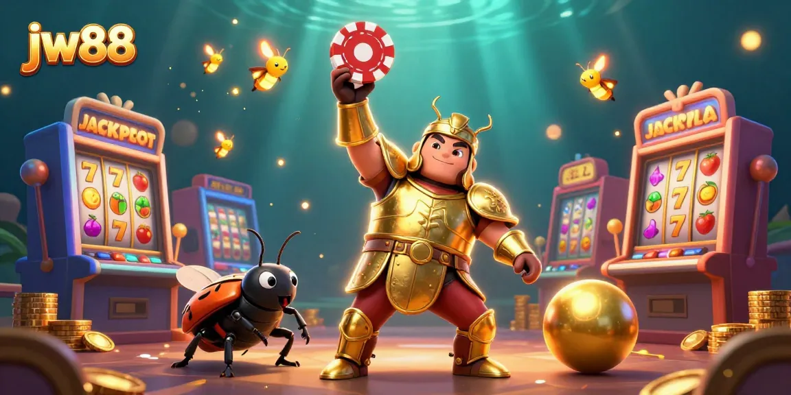 Spin the reels with jw88, showcasing a victory scene in a vibrant, packed casino environment.