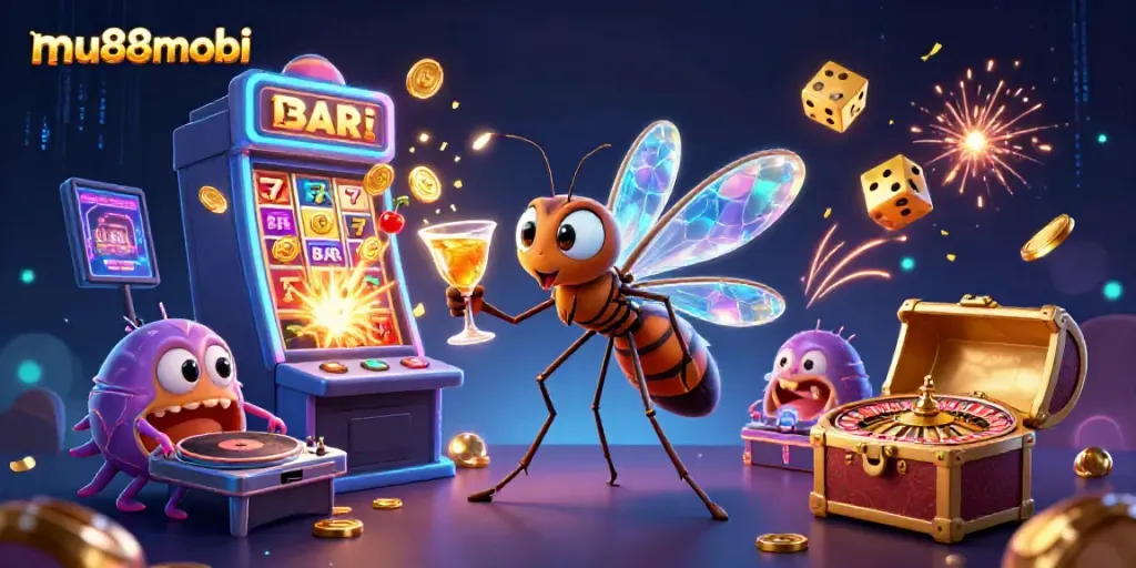 Watch as mu88mobi comes to life with vibrant casino-themed characters and dynamic slot action!