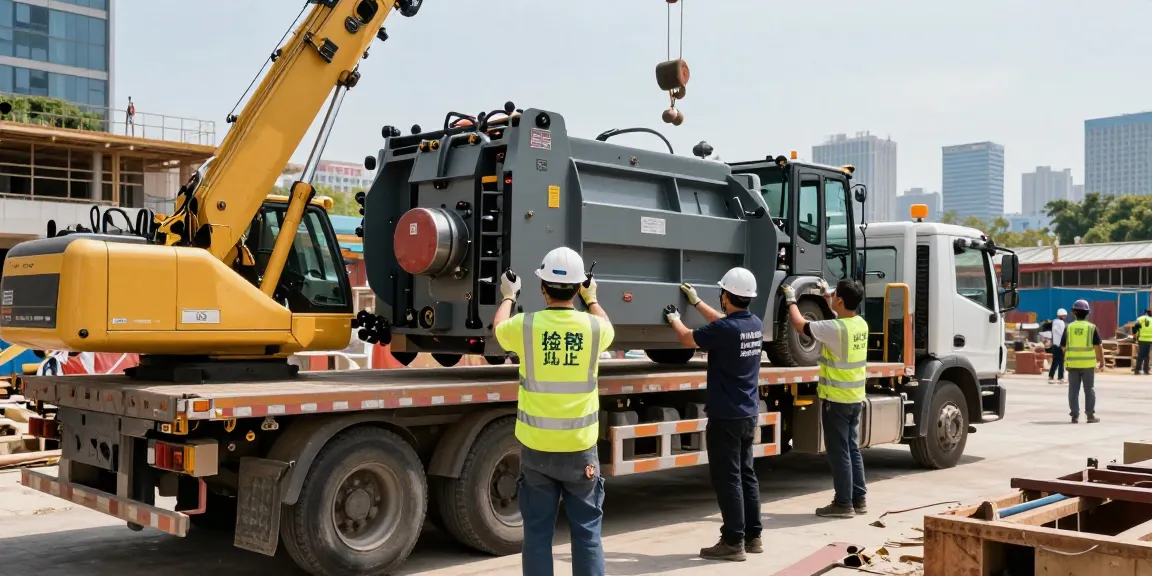 Machinery Movers team expertly relocating heavy equipment during a project in Toronto.