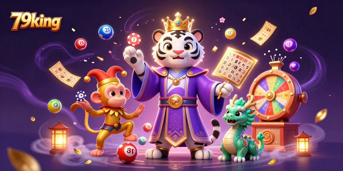 Engage with the thrilling world of 79king as a charming tiger and his companions delight in a vibrant casino atmosphere.