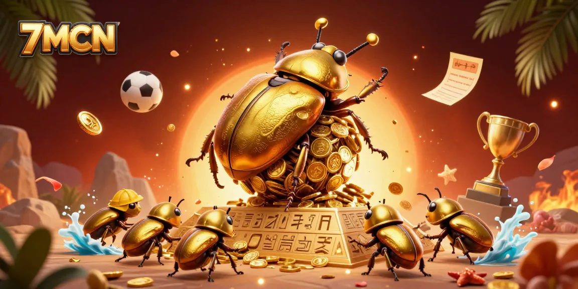 Engage with 7MCN's sports betting excitement, highlighted by vibrant 3D art positively showcasing football, coins, and energy.