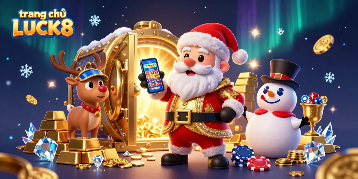Experience the thrill of trang chủ LUCK8 with Santa and his friends in a vibrant casino adventure!