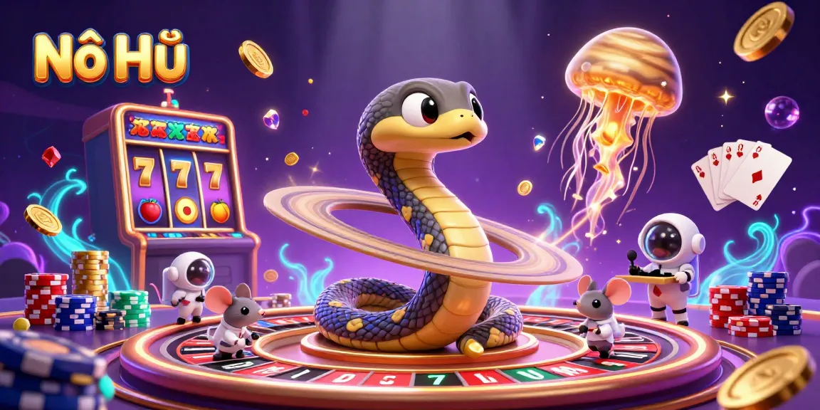 Nổ Hũ players winning big with cascading coins and vibrant slot reel action.