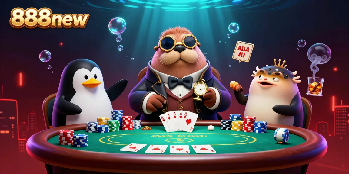 Join the underwater poker battle at 888new, where strategy meets whimsy with unique characters.