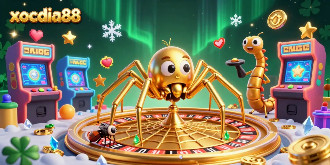 xocdia88 spins the excitement at a colorful casino scene with dynamic game elements and vibrant characters.