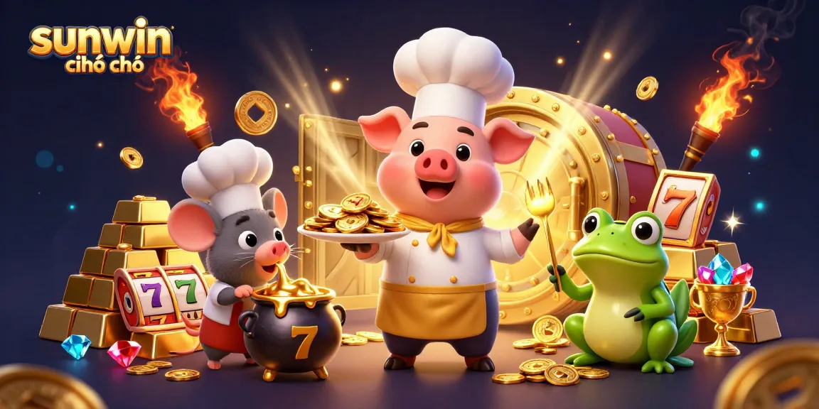 Experience winning strategies at sunwin chính chủ with vibrant casino characters and golden treasures.