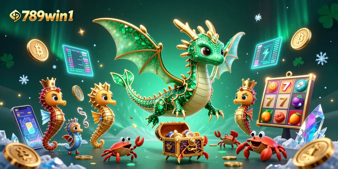 Engage with 789win1's thrilling casino adventure featuring a majestic dragon and vibrant slots.